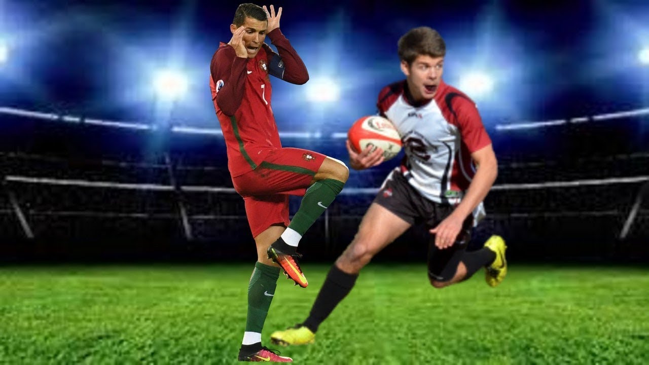 FOOTBALL VS RUGBY CHALLENGE YouTube