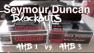 Seymour Duncan® AHB-1n Blackouts® Cápsulas Guitarra Eléctrica Activa Neck Kit Humbucker Black video