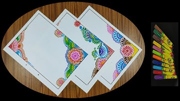 Border and corner design for project paper.// Practical khata design.// Part 63. Tarun Art