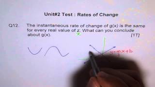 Test Constant Rate of Change Q12