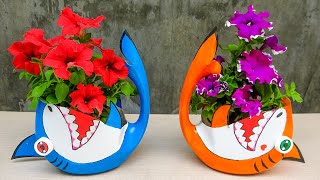 Recycle Plastic Bottles into Beautiful Flower Pots Stand Making for Garden | Garden Design