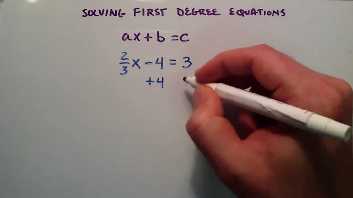 How to Solve First Degree Equations ,  ax + b = c , Intermediate Algebra , Lesson 37