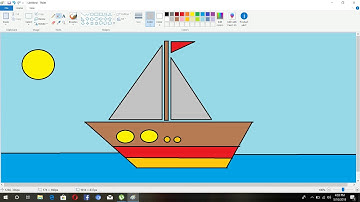 how to draw boat in ms paint | simple boat in ms paint