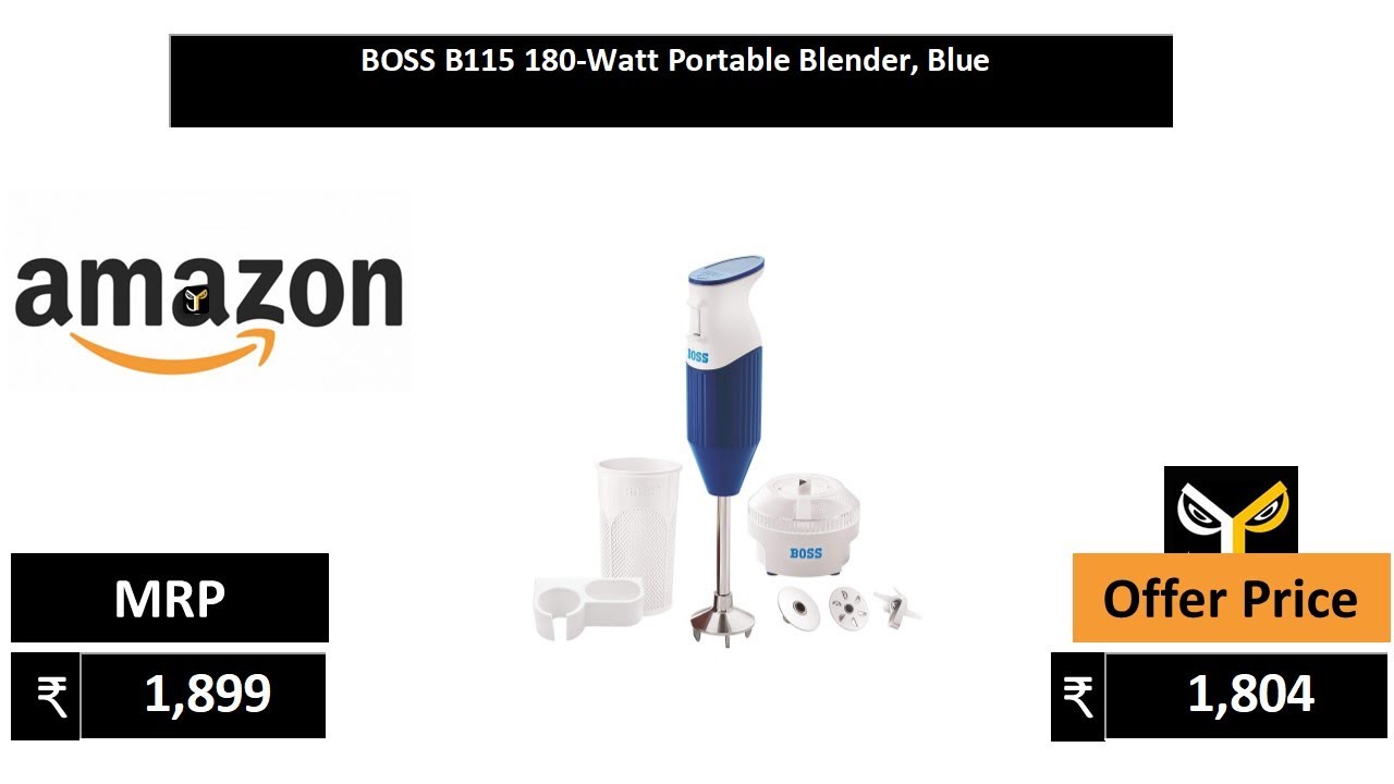 BOSS B115 180 Watt Portable Blender, Blue