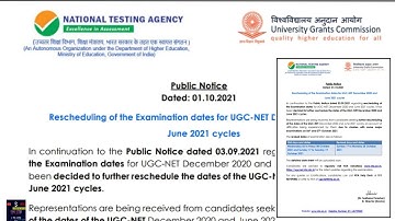 UGC NET 2021 EXAM Date Changed Latest News. Net new notice. exam NTA reschedules exam dates