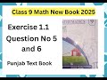 Class 9th Math New Book Exercise 1.1 Question No 5 and 6