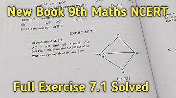 Class 9 Maths | Chapter 7 | Exercise 7.1 | Triangles | NCERT New Book