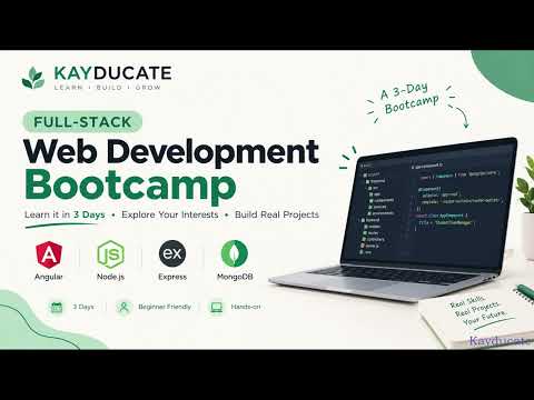 part 1 Intro| Zero to Full Stack | build real world web application in 3 days | beginner |mean stack