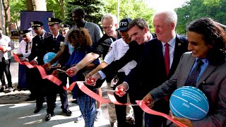 NYCHA and NYPD join forces to renovate the basketball court at Kings Towers in Manhattan