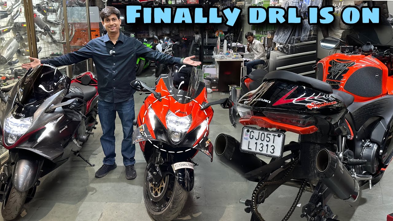Hayabusa mai ki 9 lakh ki loading// finally drl bhi on hagayi