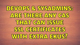 DevOps & SysAdmins: Are there any CAs that can issue SSL certificates with extra EKUs? Profile