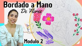 BORDADO DE FLORES a Mano para Principiantes Paso a Paso  Modulo 2