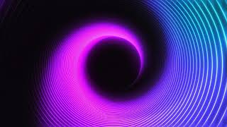 Neon lights black hole. Motion background