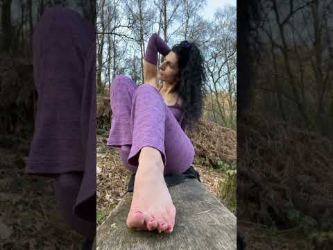 Feet up nature bench moss tree stomp footstool socks off earthing phone falls oops 😅🦶🏼