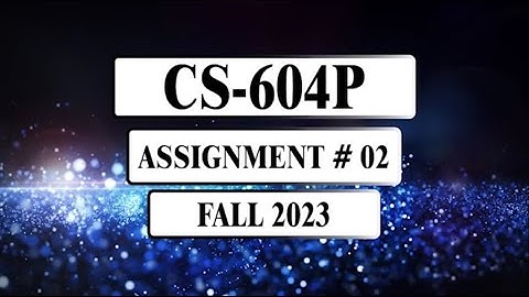 CS604P Assignment 2 Solution || Fall 2023