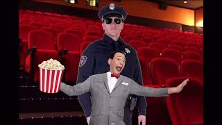 ￼ Pee-wee Herman gets caught buttering his popcorn￼