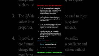 What is the use of @Value annotation #youtubeshorts #shorts #javainterviewquestions #java