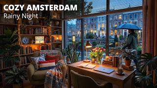 Cozy Amsterdam Rain Ambience 🌧️  Focus & Study Room [SOUND FIX]