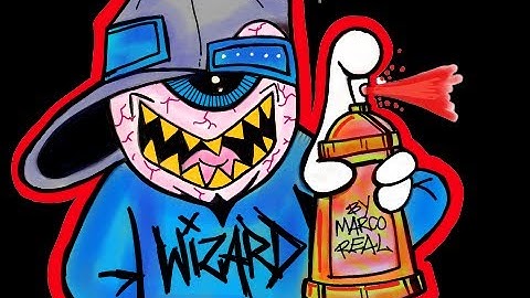 how to draw a one eye  - graffiti character holding a spray can