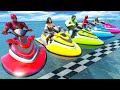 Superheroes EVENT | WIPEOUT EXTREME OBSTACLE JET SKI CHALLENGE Competition #3