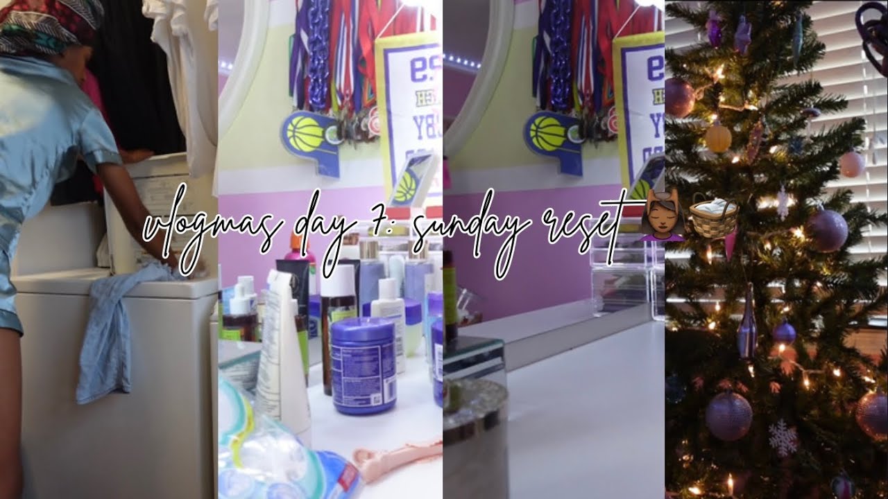 vlogmas day 7: sunday reset | laundry, room cleaning, tree updates 🎄🧺