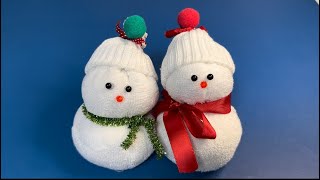 Sock Snowman in 10 Minutes | EASY Inexpensive Christmas Craft | DIY Snowman