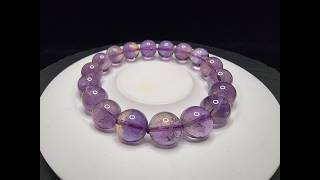 Gelang Batu Kristal Ametrine Amethyst Citrine Quartz Bolivia HQ 11.5mm F1366