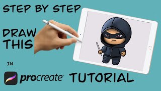 Procreate Beginner Tutorial  - step by step - Let's draw a Ninja