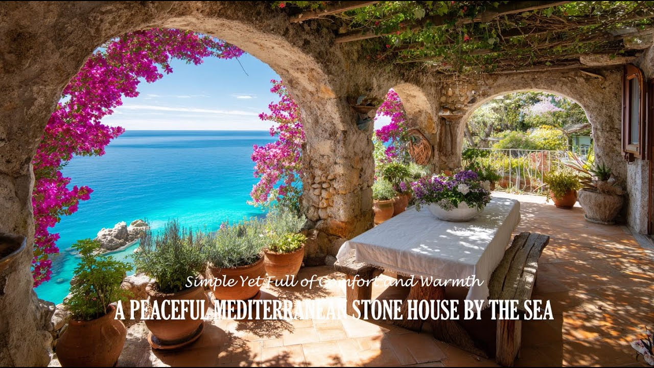 A Peaceful Mediterranean Stone House by the Sea | Simple Yet Full of ...