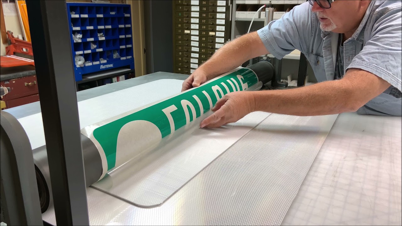 Applying Transfer Tape to Street Signs YouTube