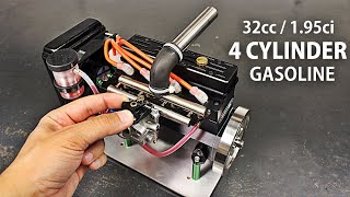 Miniature Inline 4 Cylinder 32cc Watercooled Engine