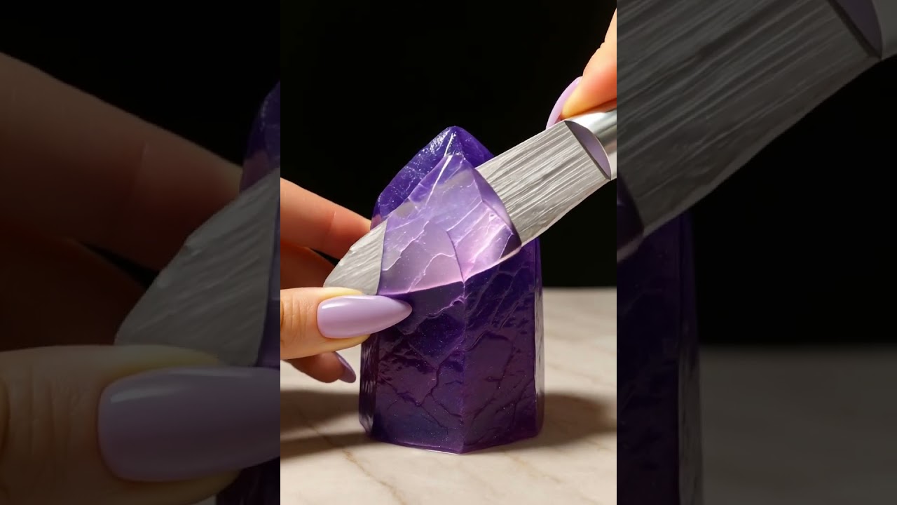 Tanzanite Crystal Jelly Cutting with Oozy Honey ASMR ✨🍯