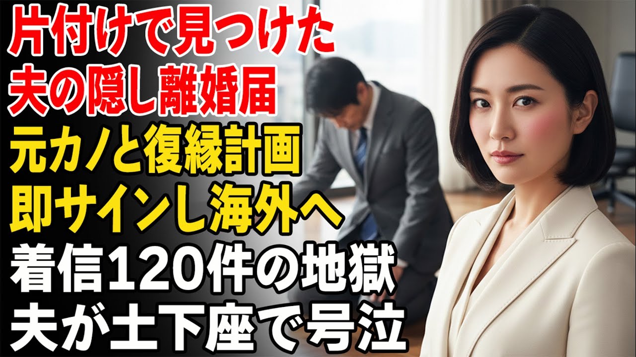 片付け中に見つけた、夫が用意していた離婚届。1か月後に元恋人が戻ると知り、私はその場で署名し留学へ——その後、120件の着信と、彼が膝をつく瞬間が訪れた……。