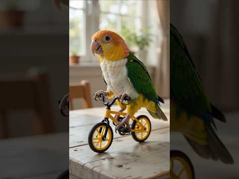 The ultimate multi-talented pet! 😂 #shorts #caiqueparrot #parrot #tricks #funny #ai #video #viral