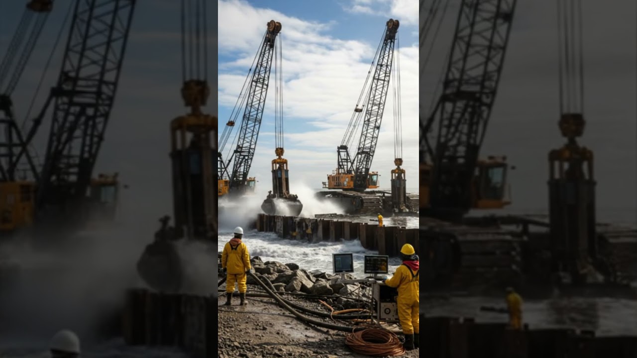 Giant hammer action! Installing massive foundation 