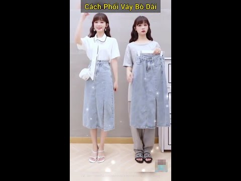 Video Cách Phối Chân Váy Bò Dài Đẹp #Shorts - youtube