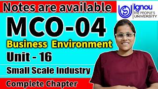 MCO-04 [Unit-16] Small Scale Industries Hindi. mco 04 unit 16 small scale industries mco 04 unit 16