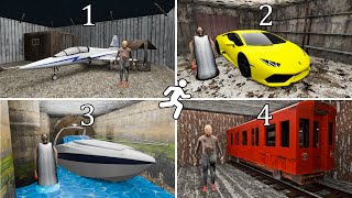 Granny Escape 4 Endings with Vehicles | Funny Animation