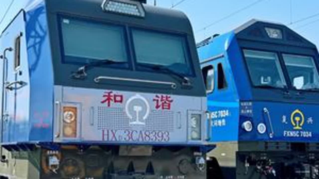 21006无动力附挂济局青段HXD3CA型8387/8393号机车#铁道员带你看火车