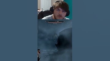 RPG fan sees a frost troll for the first time #gamingshorts #gaming #funnyclips #skyrim#funnymoments