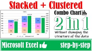 Combine stacked and clustered bar chart in Excel