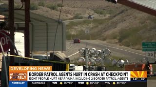 Pickup truck driver rams into border checkpoint near Yuma, hurting 8