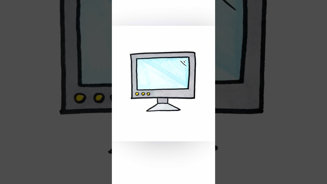 How to draw a monitor | easy drawing for kids 