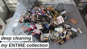 DECLUTTERING MY MAKEUP COLLECTION | cleaning + organizing