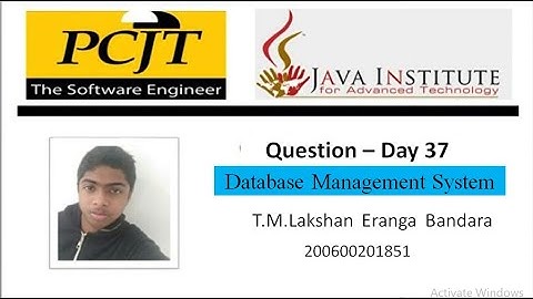 Database Management System || Question Set 37 |