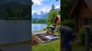 construct a beautiful underground house in a lake side😨😨 #AIshorts #ytshorts #AIconstructor #viral