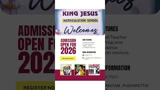 🎓 Admissions Open 2026 | King Jesus Matric School, Thirumayam 🌟