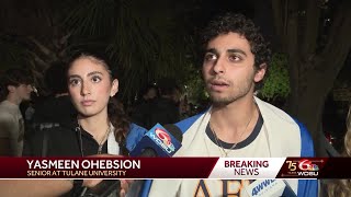 Pro-Israel group rallies during Pro-Palestinian demonstration at Tulane