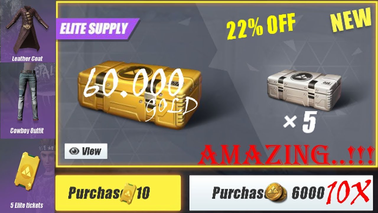 60.000 GOLD Open Elite Supply Box AMAZING ITEM Rules Of Survival PC