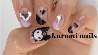 셀프네일 / 쿠로미 네일아트, 사선 프렌치네일 KUROMI nail art & french nails